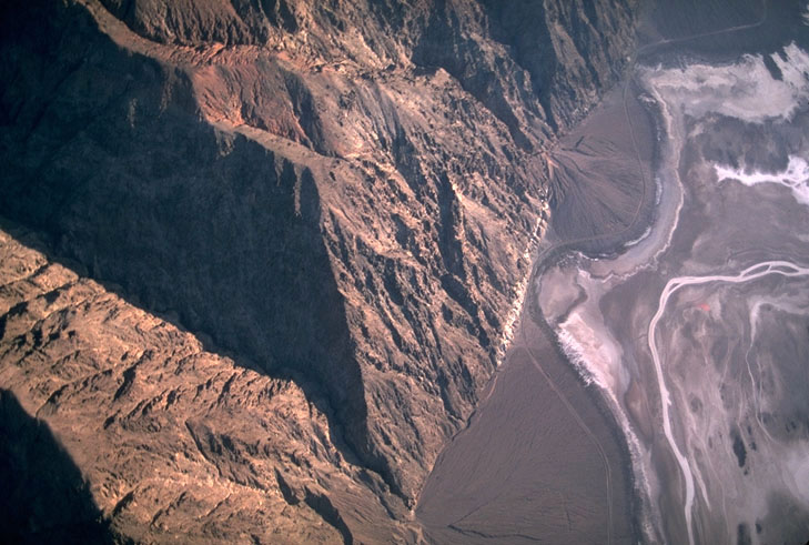 Fault-controlled range front. Death Valley, CA.