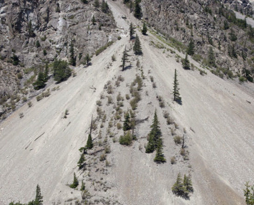 Talus cone and cliffs, southern BC, Canada. Talus cone and cliffs, southern BC, Canada