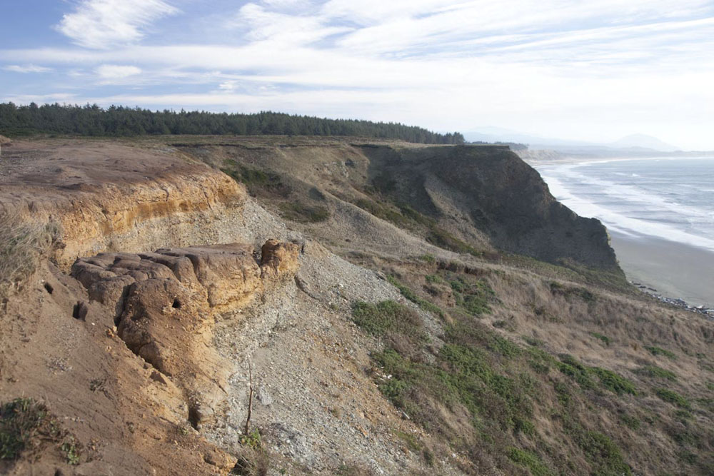 Headwall of a landslide: Cape Blanco, Oregon