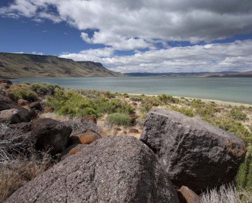 Lake Abert and Abert Rim, a downdropped basin and Uplifted Range