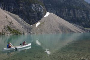 Talus cone and glacial lake