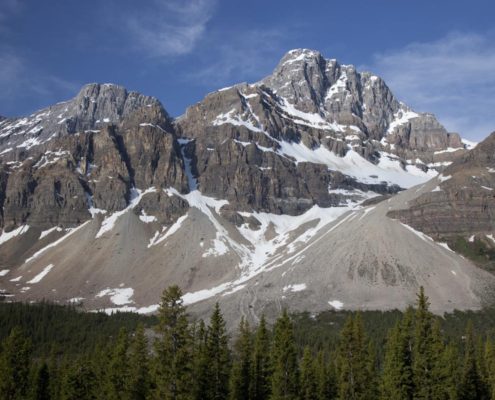 Talus cone and Crowfoot Mountain, Banff National Park, Canada. Talus Cones - Banff National Park, Alberta Canada