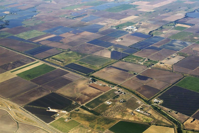 Aerial view of agriculture on floodplain. – Geology Pics