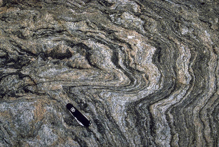 Folded gneiss, Wyoming. – Geology Pics