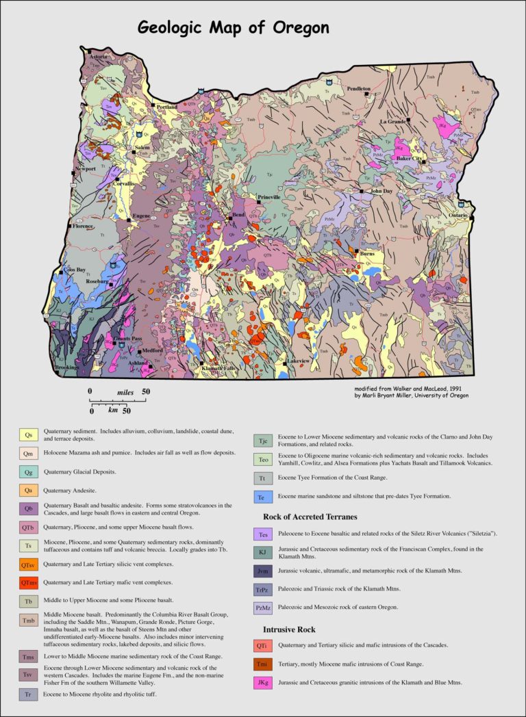 Geologic map of Oregon – Geology Pics