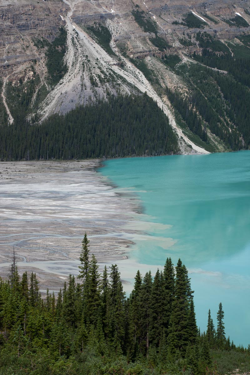 Glacial outwash, lake and talus, Banff NP, Canada (vertical) – Geology Pics